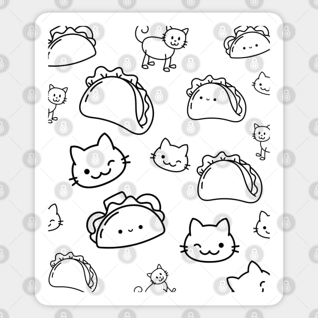 Taco-cat Sticker by DewaJassin